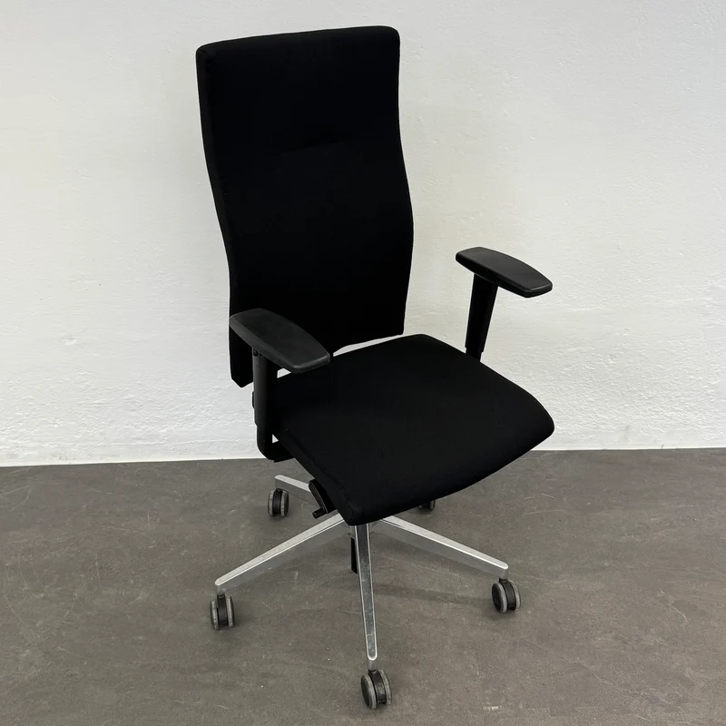 Züco Cubo Bürodrehstuhl mit Armlehnen - Schwarz-Chrom