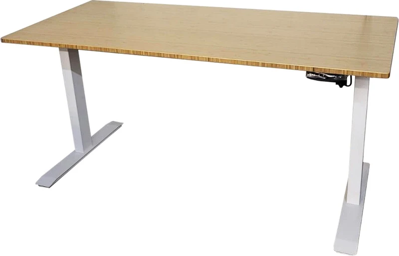 Herman Miller Bamboo Top Electric Standing Desk with OfficeLogix White Motorized Base (3 Presets)