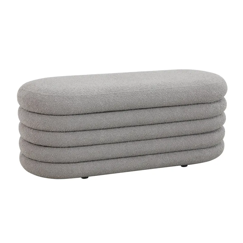 B-Ware BLOSSOM XL Ottomane Boucle Hellgrau