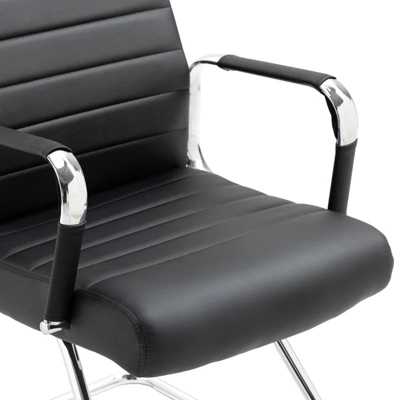 B-Ware 2er Set OFFICE COMFORT Besucherstuhl Kunstleder Schwarz