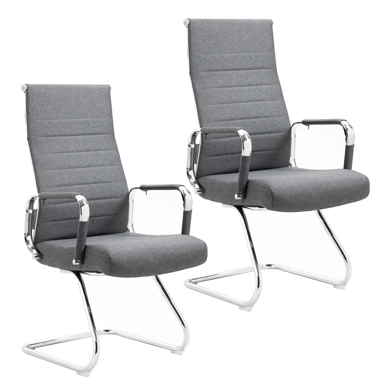 B-Ware 2er Set OFFICE COMFORT Besucherstuhl Stoff Dunkelgrau