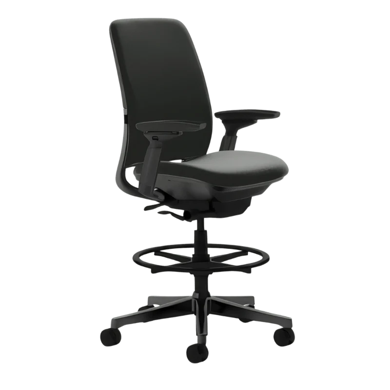 Steelcase Amia Stool, All Features, Adjustable Arms, Adjustable Lumbar Support (Renewed)