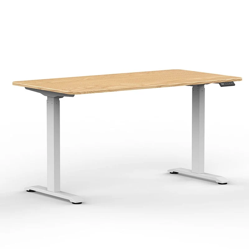Electric White Sit-Stand Desk Frame with Adjustable Height and Cable Management Holes for a Productive Workspace- Top Sold Seperately