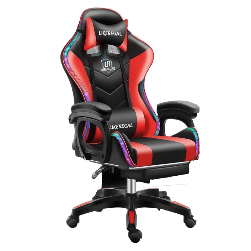 Gaming Chair with Light and Massage Lumbar support (New)