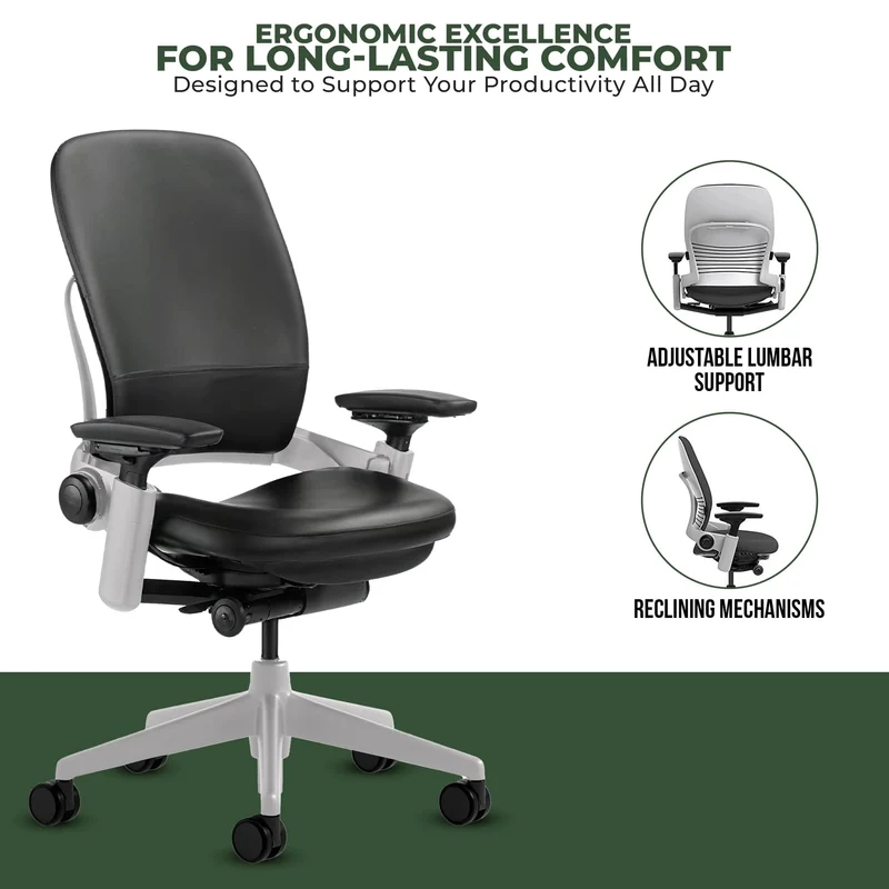Steelcase Leap V2 Chair (Platinum Frame) Fully Renewed
