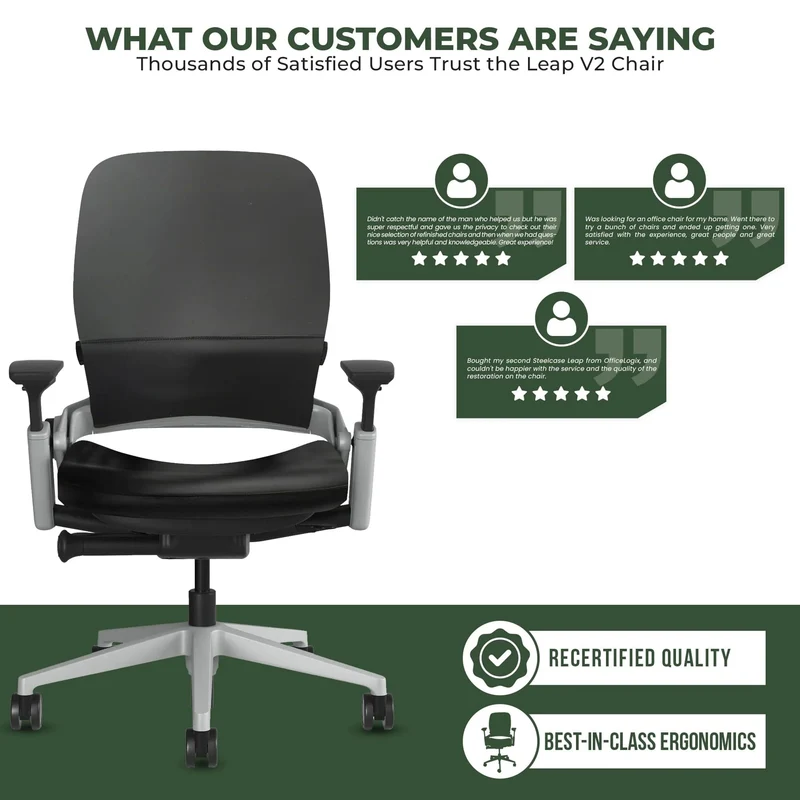 Steelcase Leap V2 Chair (Platinum Frame) Fully Renewed