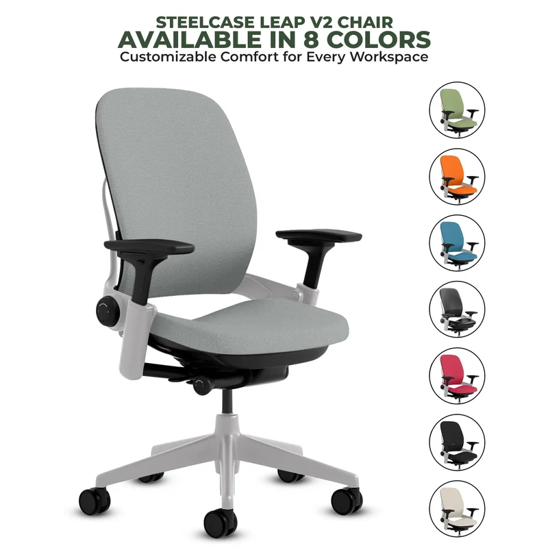 Steelcase Leap V2 Chair (Platinum Frame) Fully Renewed