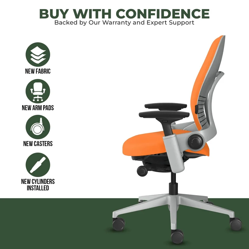 Steelcase Leap V2 Chair (Platinum Frame) Fully Renewed