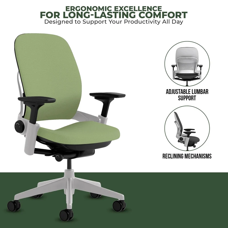 Steelcase Leap V2 Chair (Platinum Frame) Fully Renewed