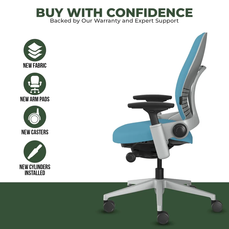 Steelcase Leap V2 Chair (Platinum Frame) Fully Renewed