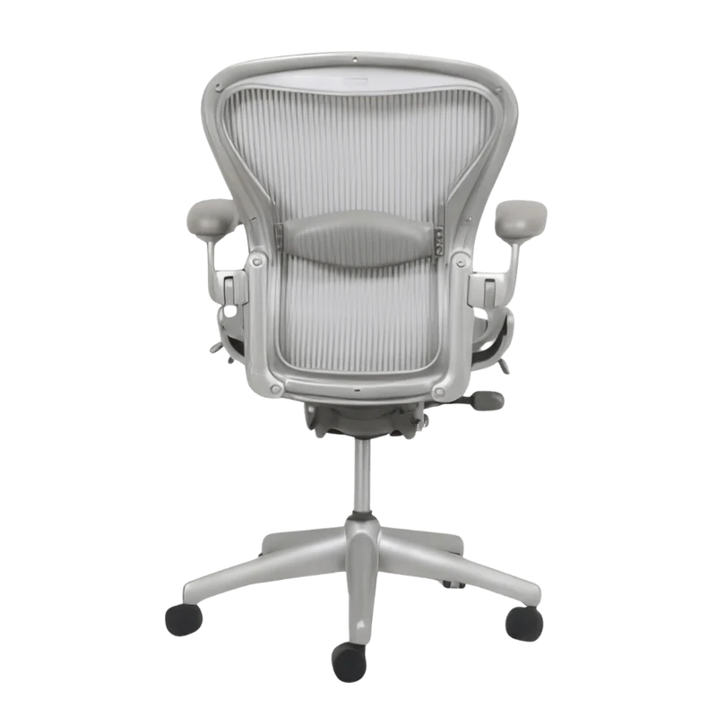 Herman Miller Aeron Fully Loaded Adjustable Lumbar - Titanium (Renewed)