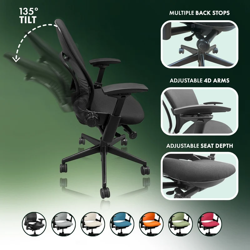 Steelcase Leap V2 Chair (Black Frame) Fully Renewed (ETA 10 Business Days)