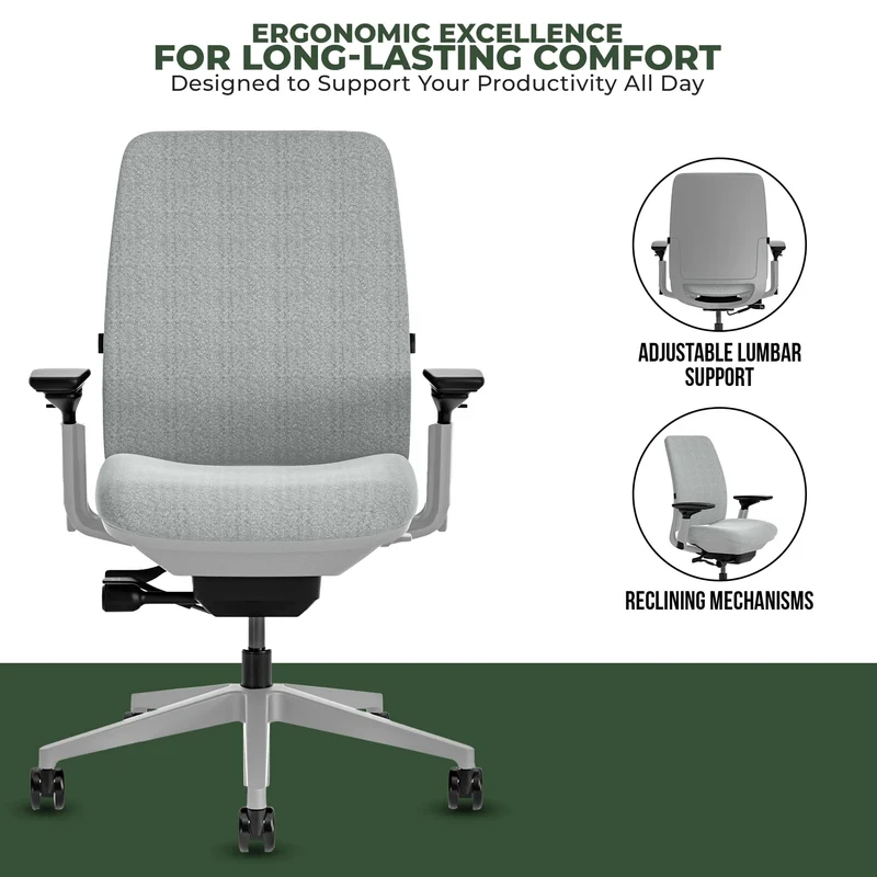Steelcase Amia Task Chair (Platinum Frame) Fully Renewed