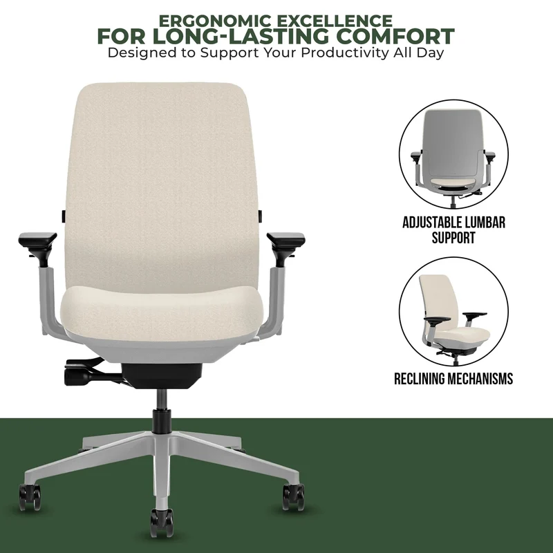 Steelcase Amia Task Chair (Platinum Frame) Fully Renewed
