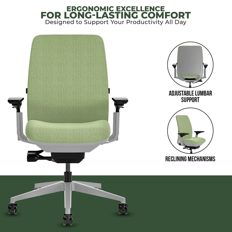 Steelcase Amia Task Chair (Platinum Frame) Fully Renewed