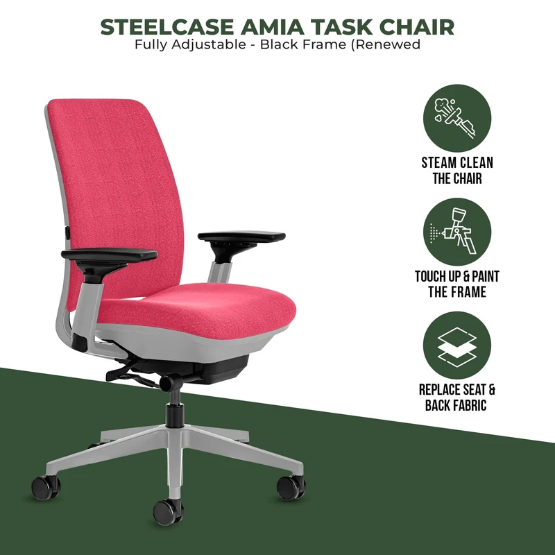Steelcase Amia Task Chair (Platinum Frame) Fully Renewed