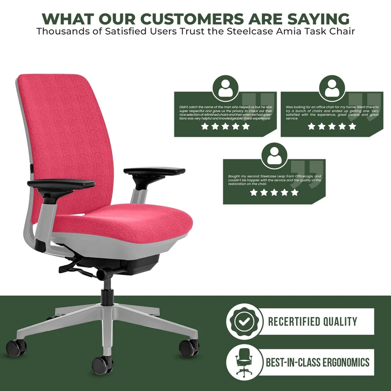 Steelcase Amia Task Chair (Platinum Frame) Fully Renewed