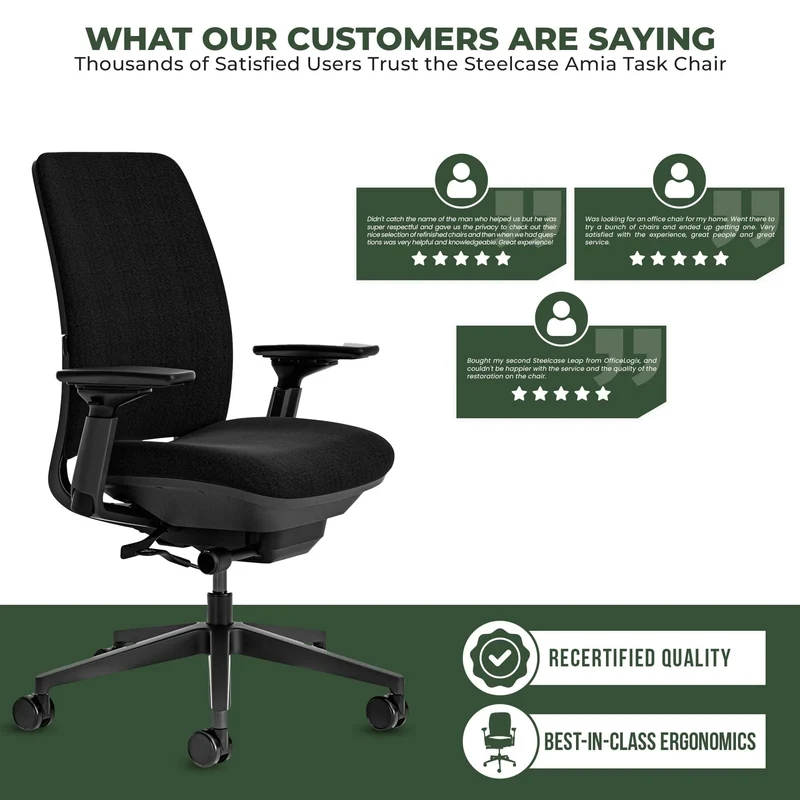 Steelcase Amia Task Chair (Black Frame) Fully Renewed