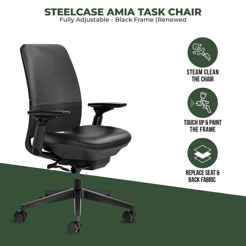 Steelcase Amia Task Chair (Black Frame) Fully Renewed