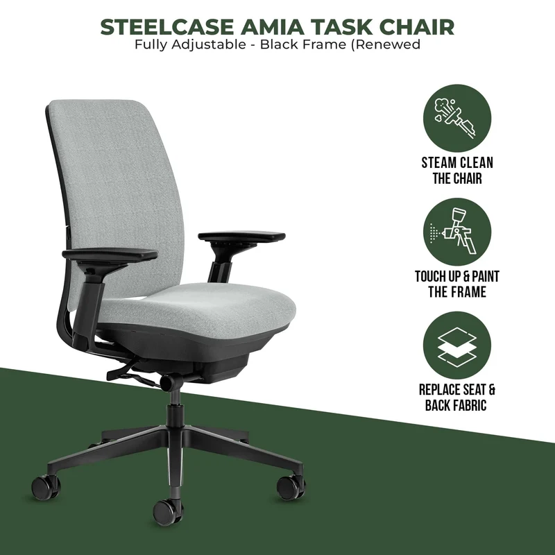 Steelcase Amia Task Chair (Black Frame) Fully Renewed