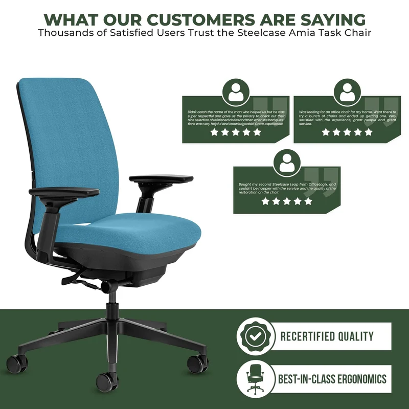 Steelcase Amia Task Chair (Black Frame) Fully Renewed