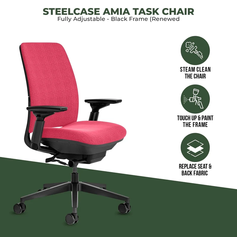 Steelcase Amia Task Chair (Black Frame) Fully Renewed