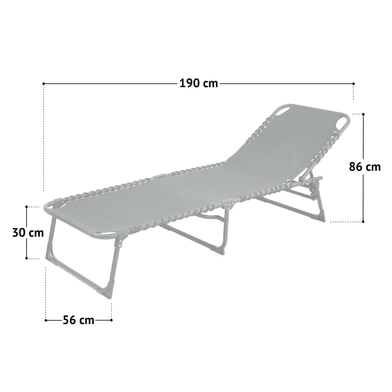 B-Ware 2er Set Sonnenliege Dunkelgrau