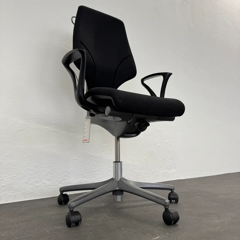 Giroflex G64 Bürodrehstuhl - Schwarz gemustert - mit neuer Gasfeder