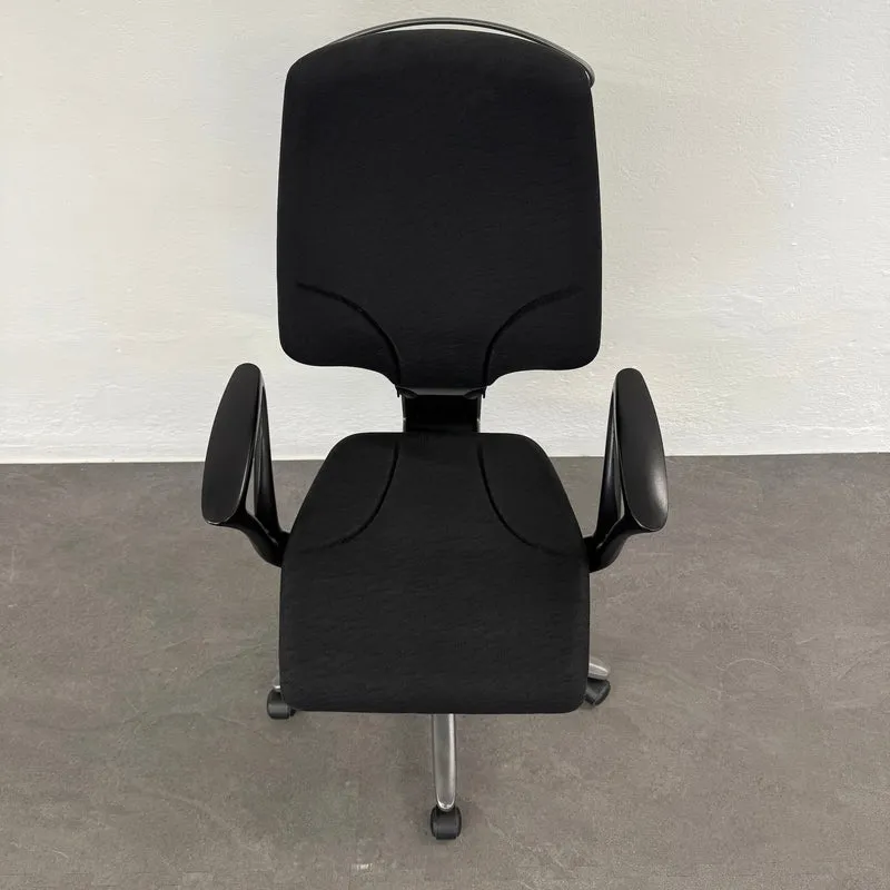 Giroflex G64 Bürodrehstuhl - Schwarz gemustert - mit neuer Gasfeder