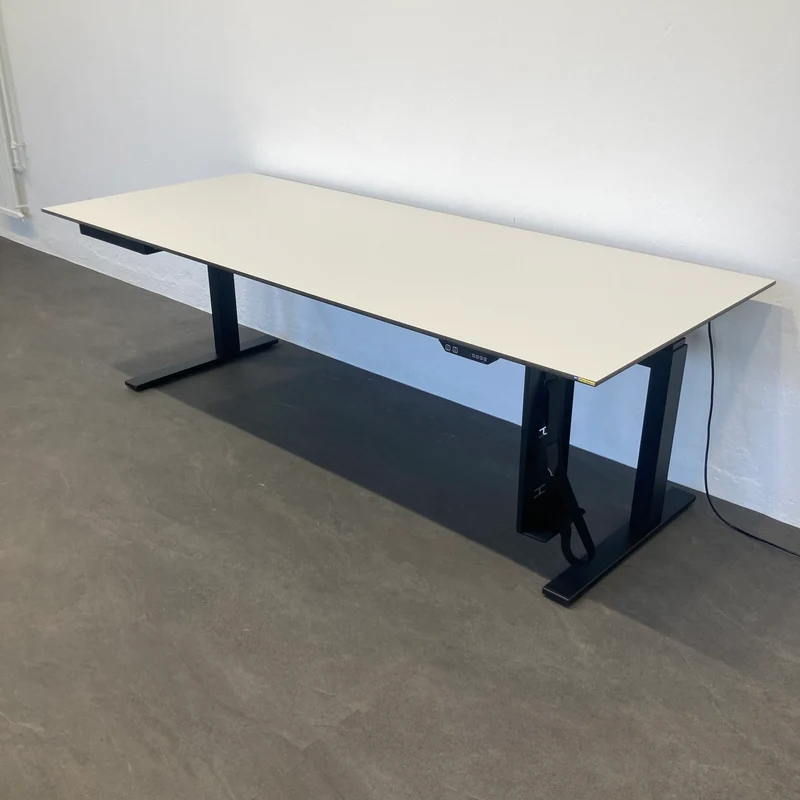 Lista Office Choice Sitz-Steh Schreibtisch 2200x900mm mit Vollkernplatte