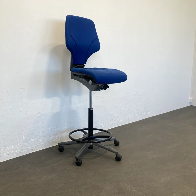 Giroflex G64 Counter Drehstuhl blau gemustert