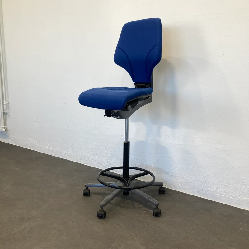 Giroflex G64 Counter Drehstuhl blau gemustert