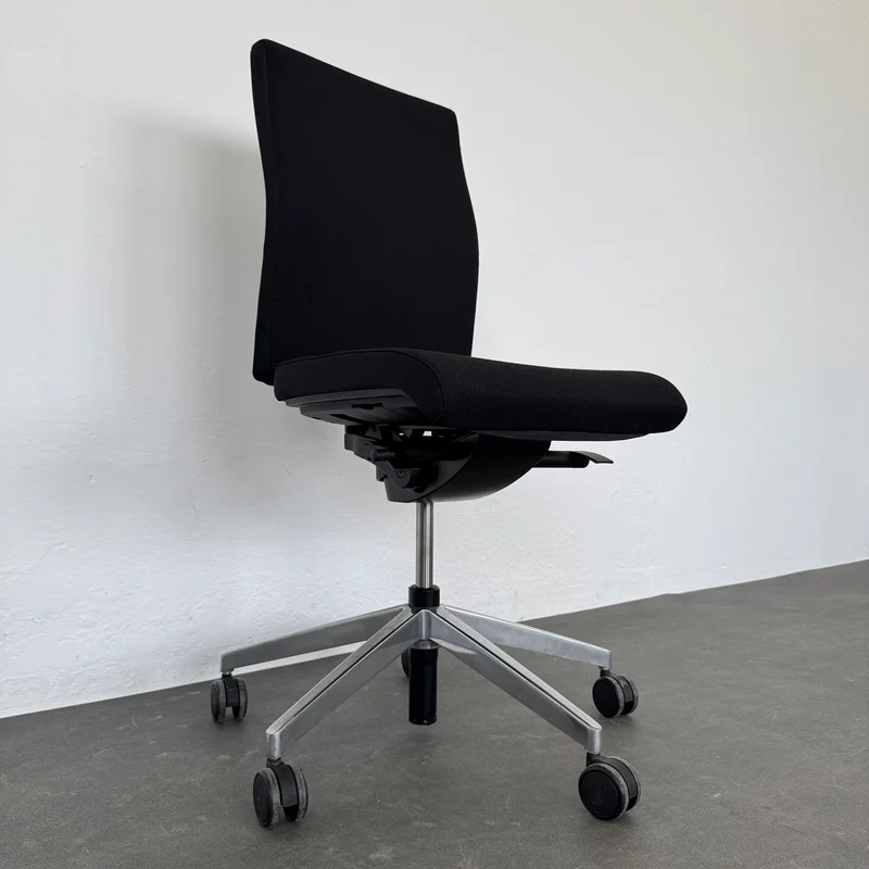 Züco Cubo Bürodrehstuhl - Schwarz ohne Armlehnen - Kurze Rückenlehne