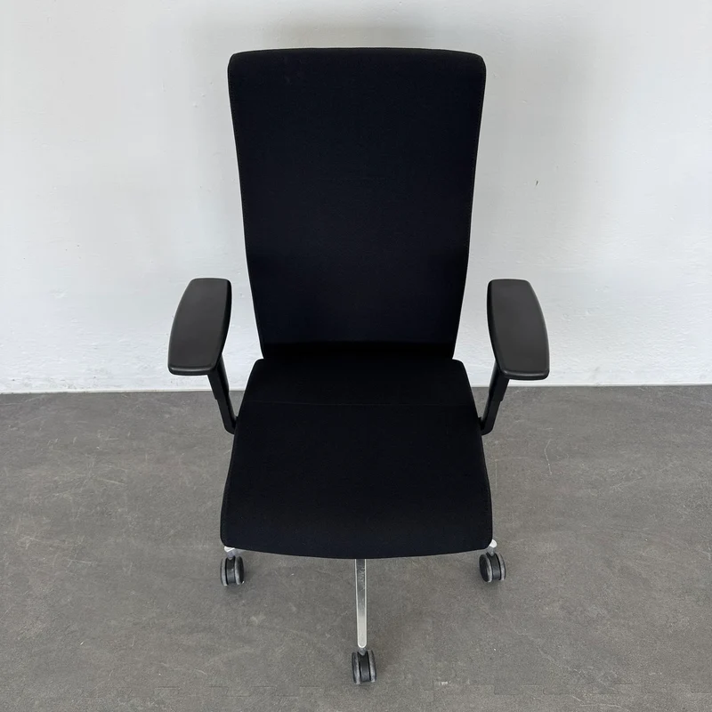 Züco Cubo Bürodrehstuhl mit Armlehnen - Schwarz-Chrom