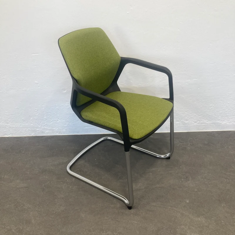 Wilkhahn 186/3 Metrik Freischwinger Stoff Olivgrün