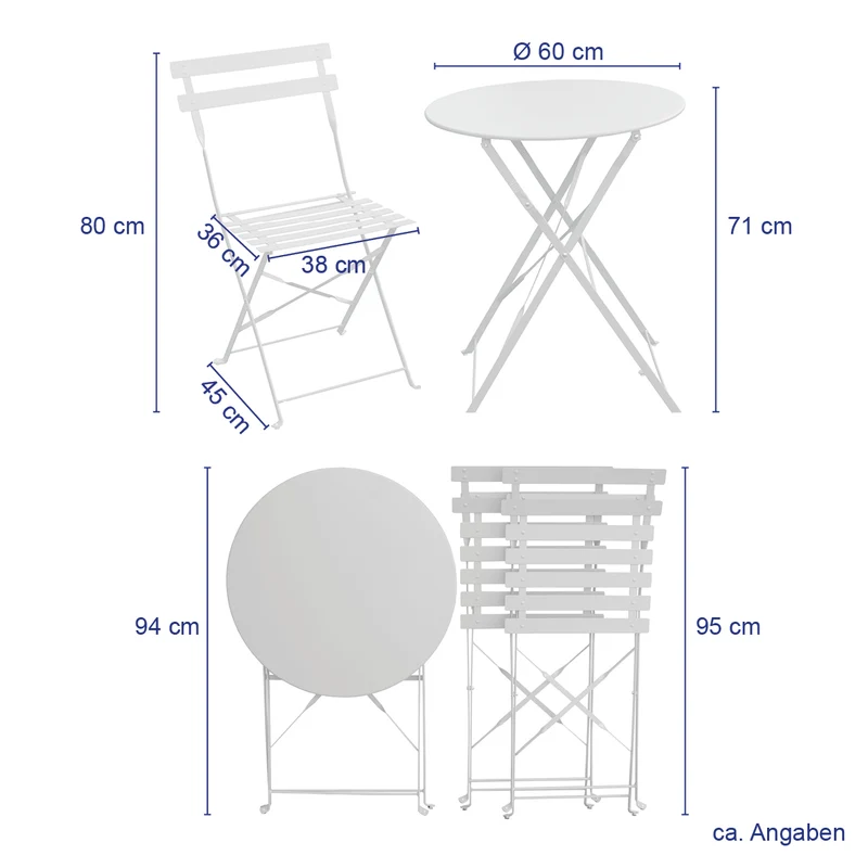 B-Ware Bistro-Set Weiss
