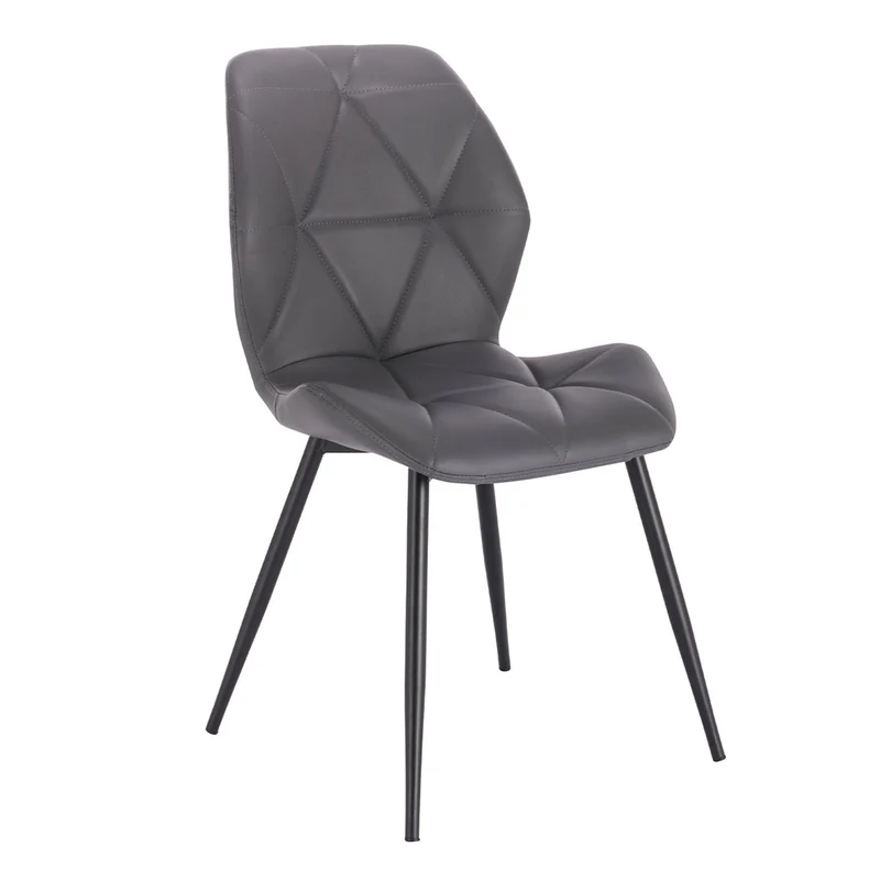 B-Ware JAMIE 2er Set Esszimmerstuhl Kunstleder Grau