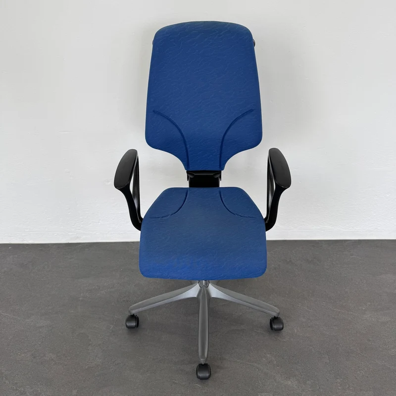 Giroflex G64 Bürodrehstuhl mit Armlehnen - Blau gemustert