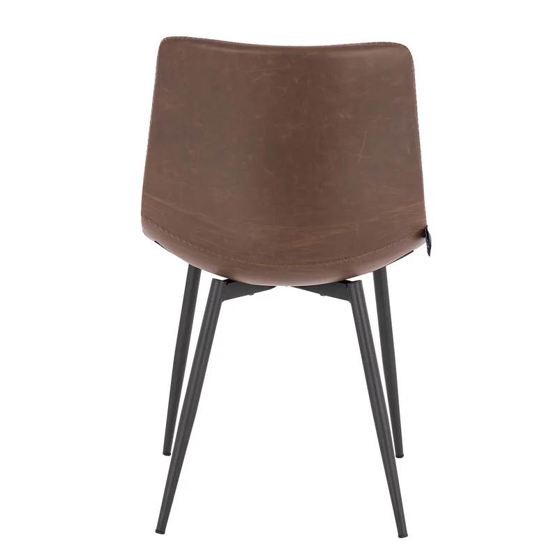 B-Ware MILES 2er Set Esszimmerstühle Kunstleder Braun