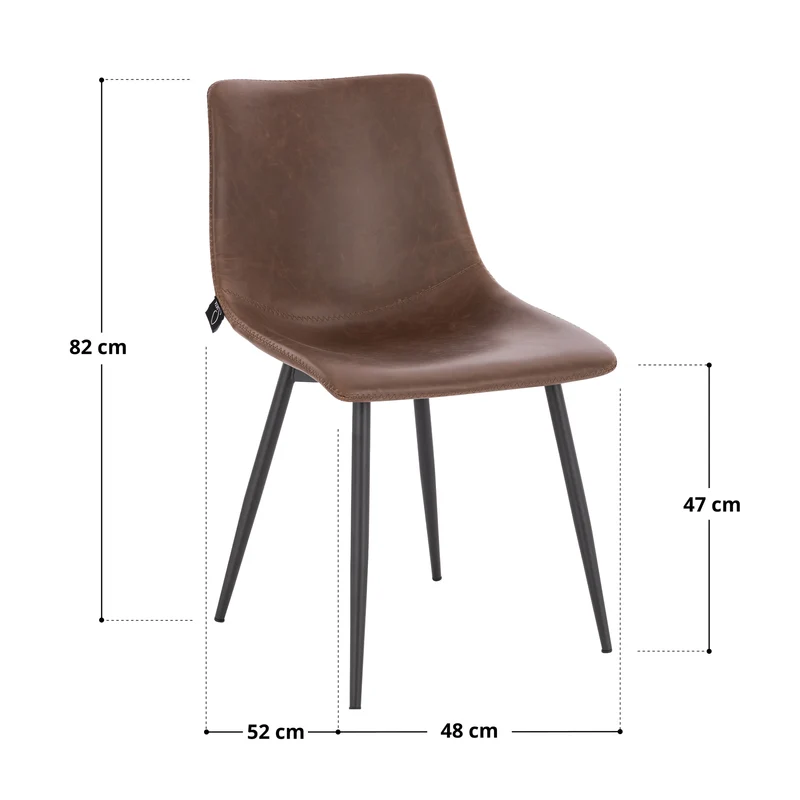 B-Ware MILES 2er Set Esszimmerstühle Kunstleder Braun