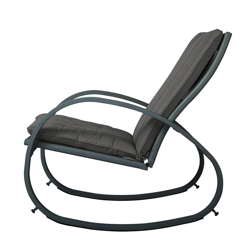 B-Ware EIBY DELUXE Outdoor Schaukelstuhl mit Polsterauflage Dunkelgrau