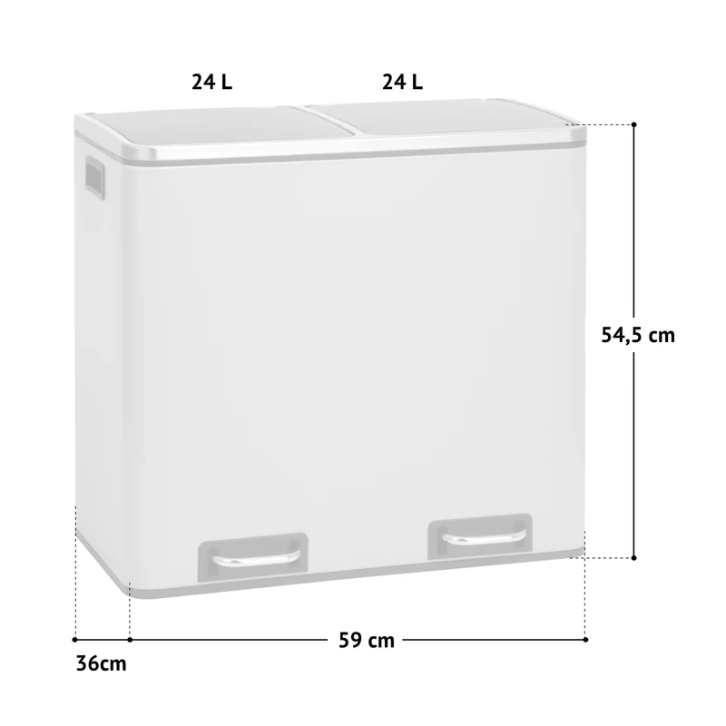 TM2X24 Mülleimer 48 Liter 2x24 Liter