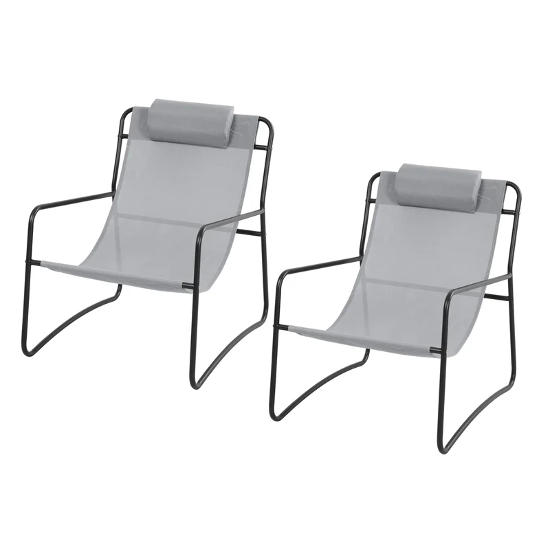 B-Ware 2er Set SVEIO Outdoor Sessel Hellgrau