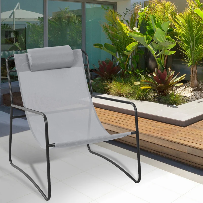 B-Ware 2er Set SVEIO Outdoor Sessel Hellgrau