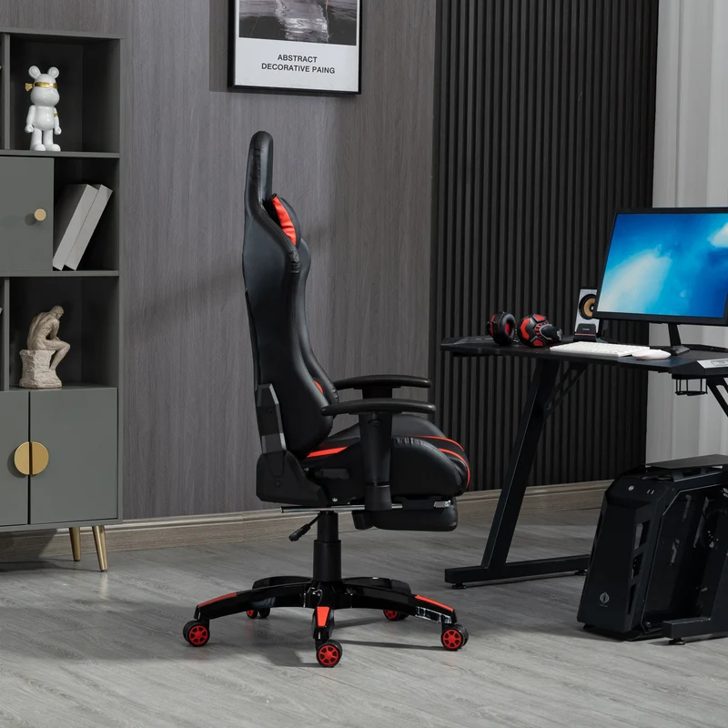 B-Ware Gaming Sessel mit Fußraste Schwarz-rot