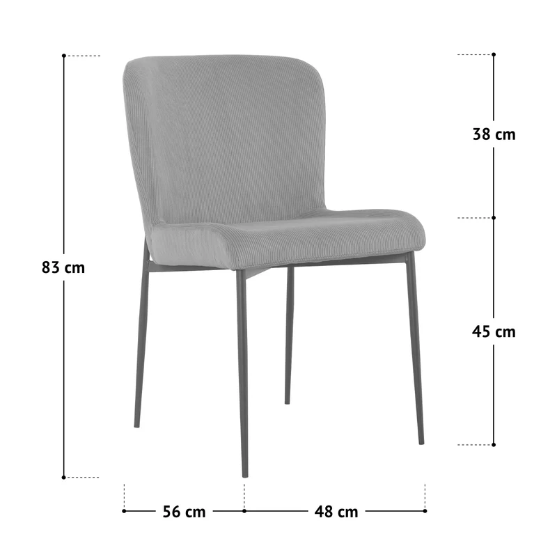 B-Ware FREDDIE 2er-Set Esszimmerstuhl Grau