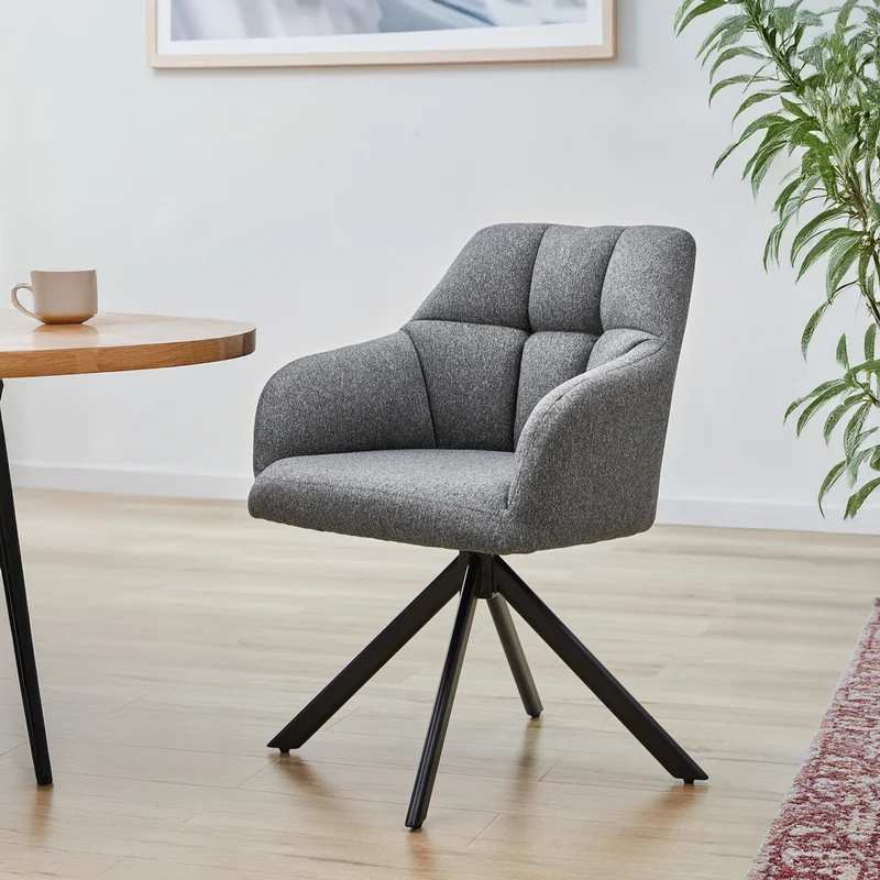 B-Ware SORA Esszimmerstuhl Stoff Grau