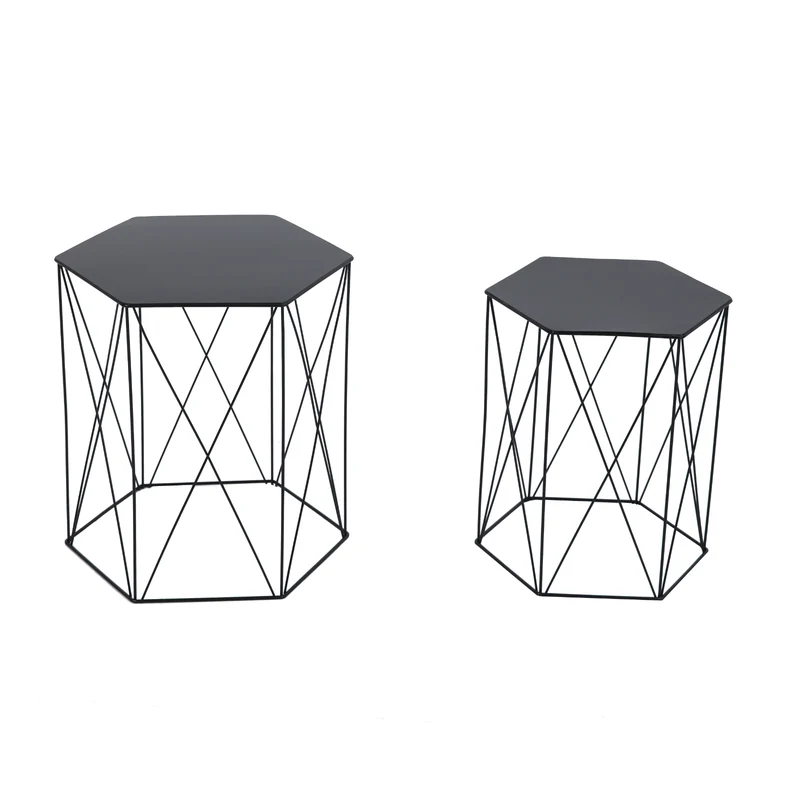 B-Ware HARPA 2er Set Beistelltisch Schwarz