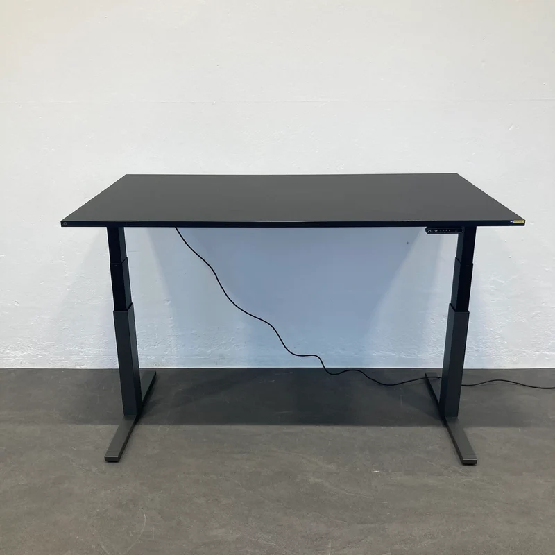 Lista Office LO Extend Sitz-Steh Schreibtisch 1600x900 mm Fenix Schwarz
