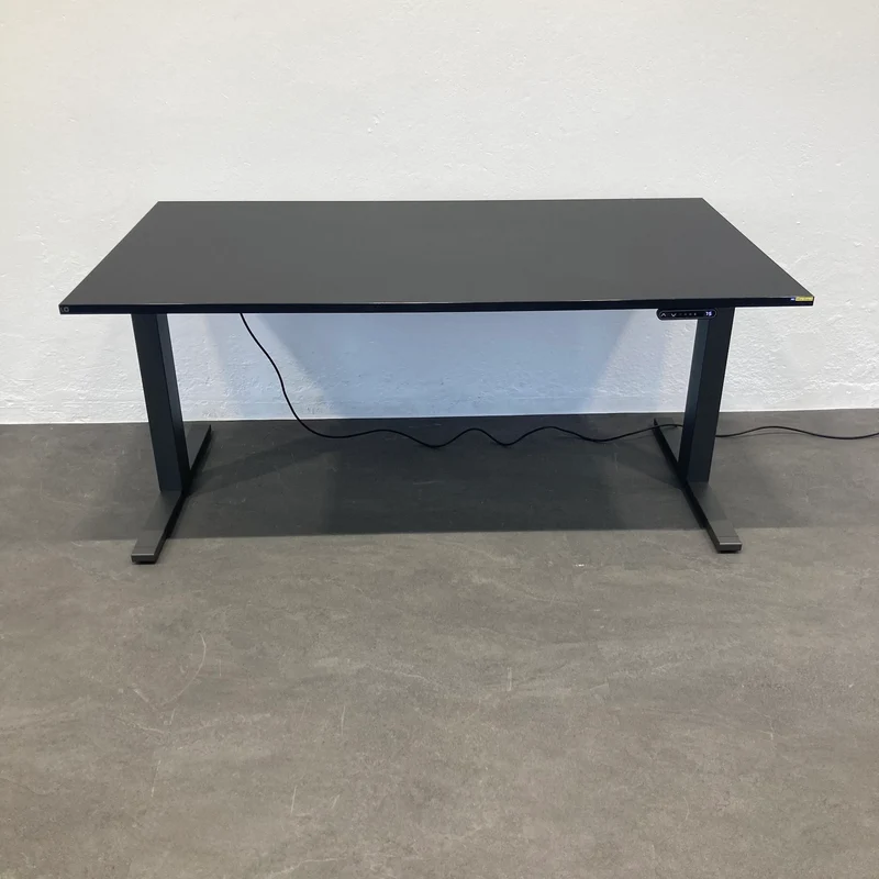Lista Office LO Extend Sitz-Steh Schreibtisch 1600x900 mm Fenix Schwarz